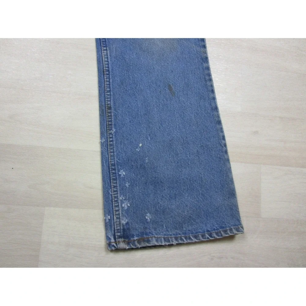 Vintage 80s Levis 517 Jeans Mens 32x30.5 Orange Tab Bootcut Saddleman Distress 9